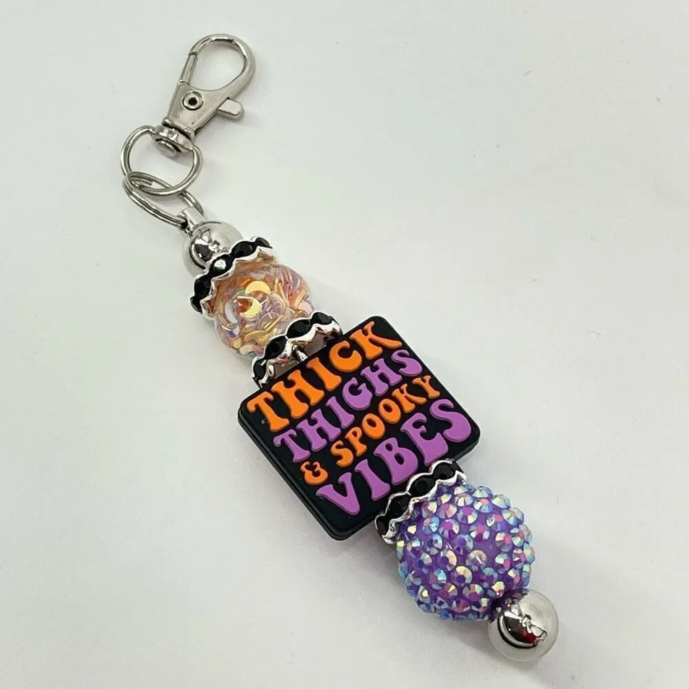 Keychain purse charm Beaded Keychain For Women, Bar Keychain, Silicone bead keyc - Picture 2 of 9
